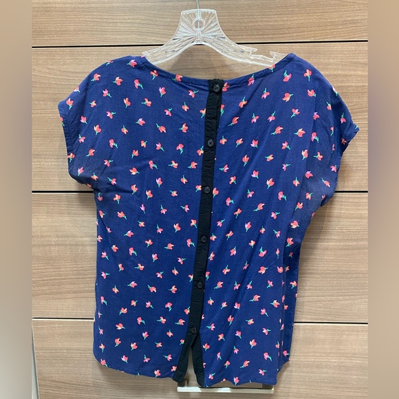 Splendid Top With Flowers in Navy, Size Small - Picture 2 of 3